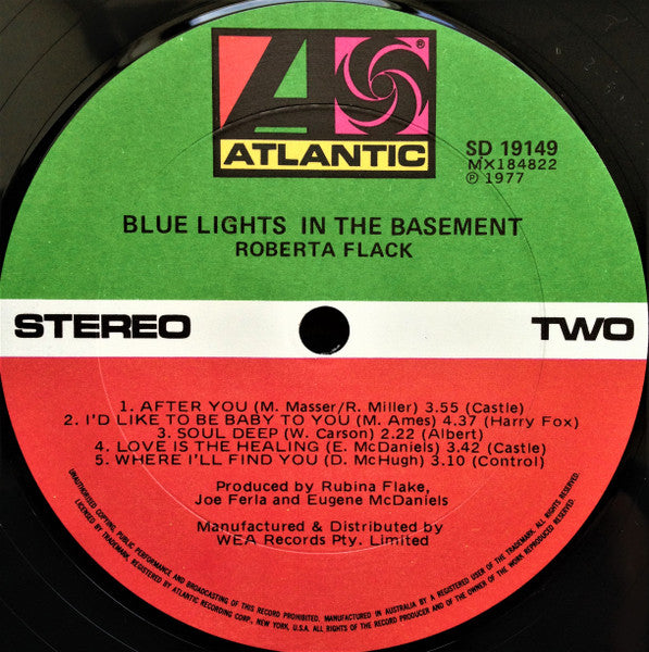 Roberta Flack – Blue Lights In The Basement LP vinyl record, image 5 of 5