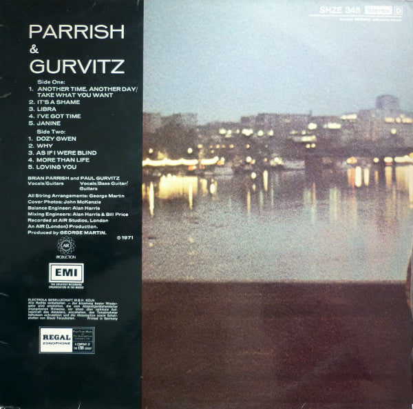 Parrish & Gurvitz – Parrish & Gurvitz LP vinyl record, image 2 of 9