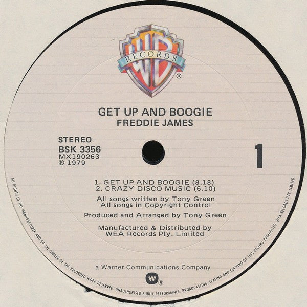 Freddie James – Get Up And Boogie LP vinyl record, image 3 of 4