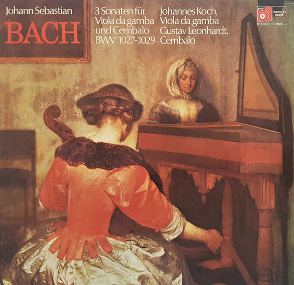Johann Sebastian Bach, Johannes Koch, Gustav Leonhardt – 3 Sonaten Für Viola Da Gamba Und Cembalo BWV 1027-1029 LP vinyl record, image 1 of 4