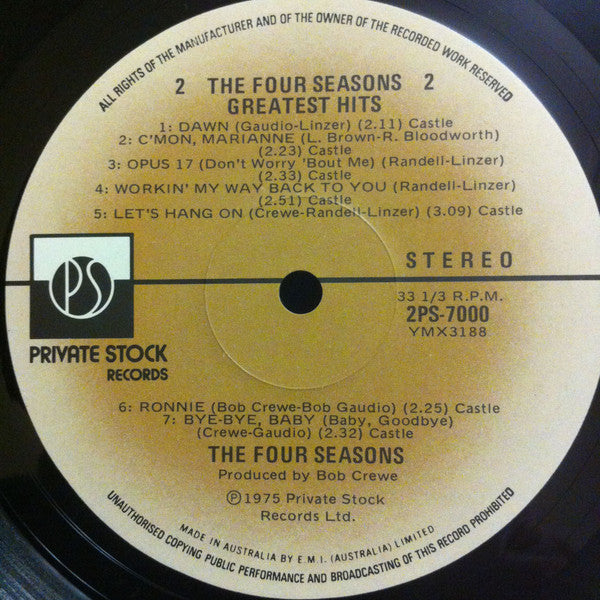 The Four Seasons – The Four Seasons Greatest Hits (2xLP) LP vinyl record, image 5 of 10