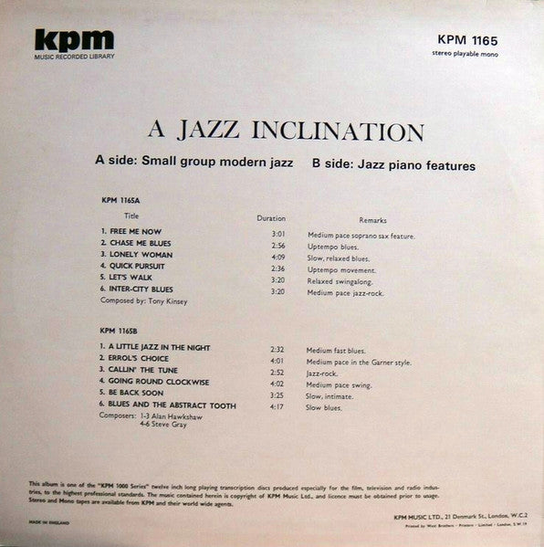 Various – A Jazz Inclination LP vinyl record, image 2 of 2