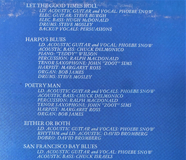 Phoebe Snow – Phoebe Snow LP vinyl record, image 3 of 6