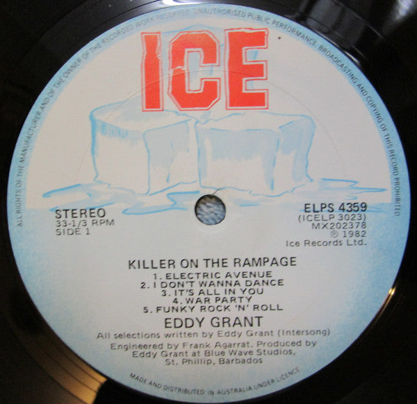 Eddy Grant – Killer On The Rampage LP vinyl record, image 3 of 6