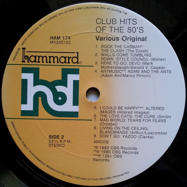 Various – Club Hits Of The 80's LP vinyl record, image 4 of 4