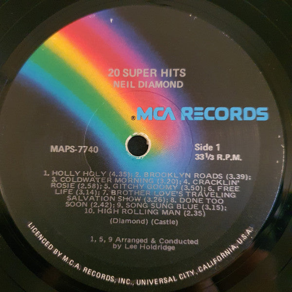 Neil Diamond – 20 Super Hits LP vinyl record, image 3 of 4