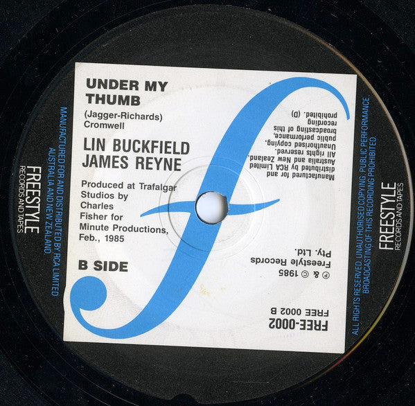 Lin Buckfield, James Reyne – R. O. C. K. 7" vinyl record, image 4 of 4