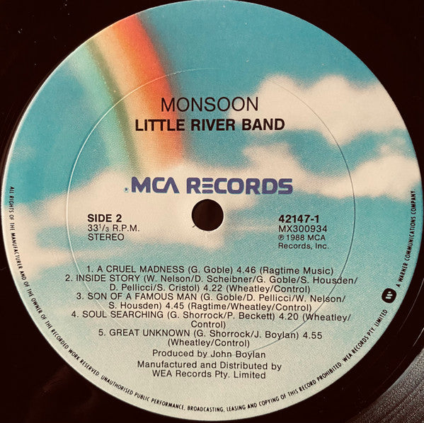 Little River Band – Monsoon LP vinyl record, image 4 of 7