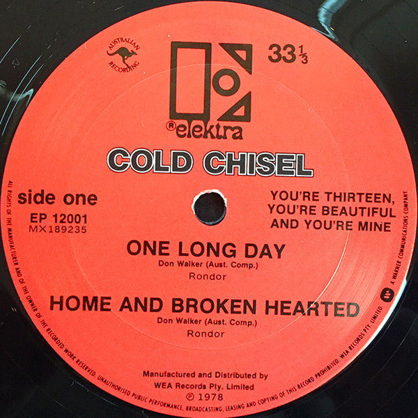 Cold Chisel – You're Thirteen, You're Beautiful And You're Mine 12" vinyl record, image 3 of 4