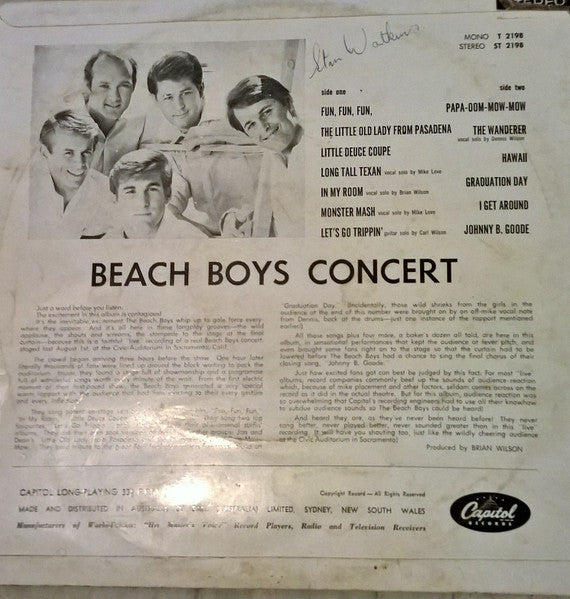 The Beach Boys – Concert LP vinyl record, image 2 of 2