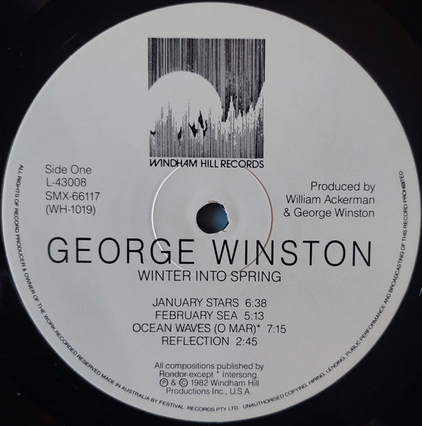 George Winston – Winter Into Spring LP vinyl record, image 3 of 4