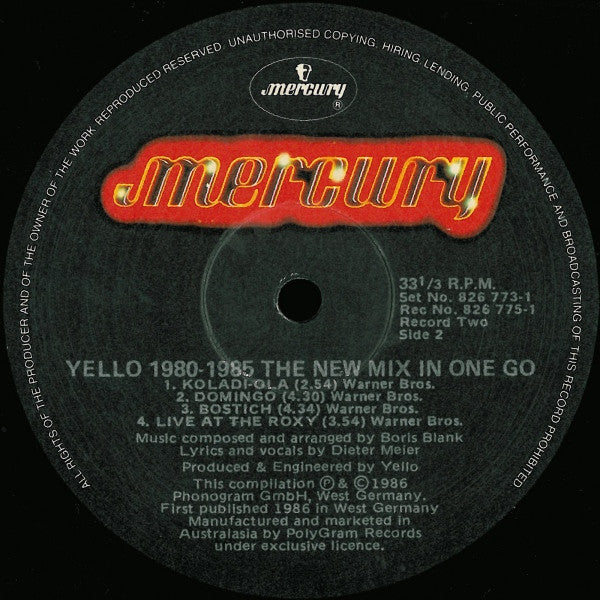 Yello – 1980 - 1985 The New Mix In One Go (2xLP) LP vinyl record, image 8 of 10