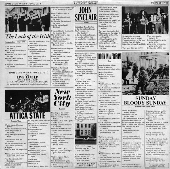 John Lennon & Yoko Ono, The Plastic Ono Band, Elephants Memory, Invisible Strings – Some Time In New York City (2xLP) LP vinyl record, image 4 of 9