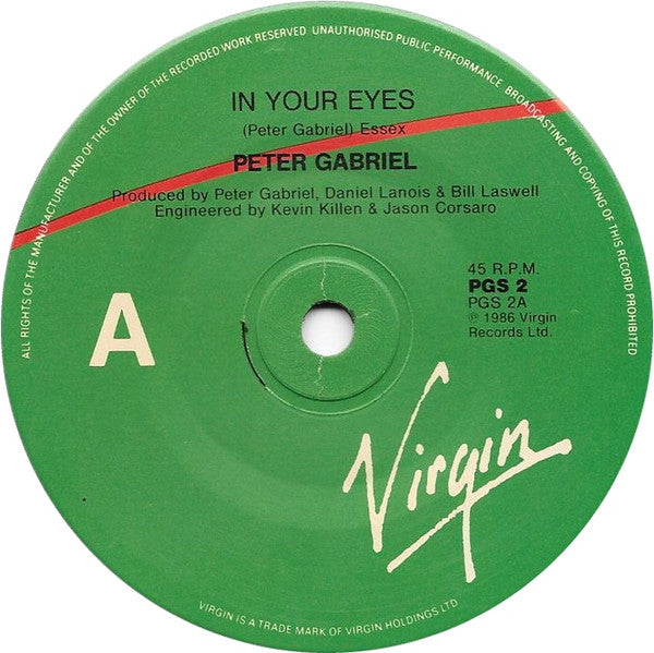 Peter Gabriel – In Your Eyes 7" vinyl record, image 3 of 6
