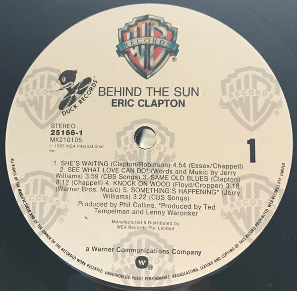 Eric Clapton – Behind The Sun LP vinyl record, image 3 of 4