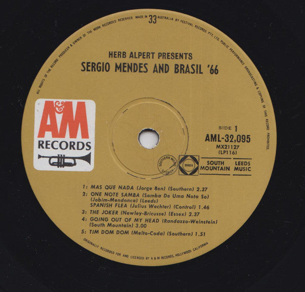 Herb Alpert, Sérgio Mendes & Brasil '66 – Herb Alpert Presents Sergio Mendes & Brasil '66 LP vinyl record, image 3 of 4