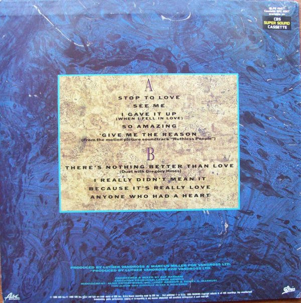 Luther Vandross – Give Me The Reason LP vinyl record, image 2 of 6