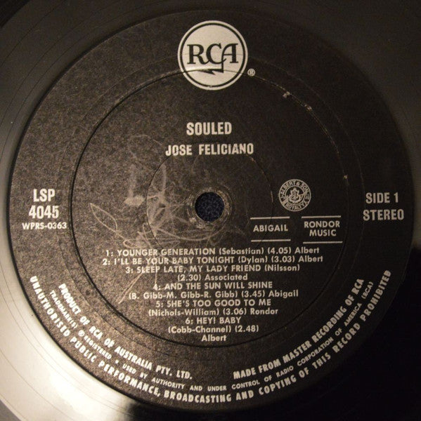 José Feliciano – Souled LP vinyl record, image 3 of 4