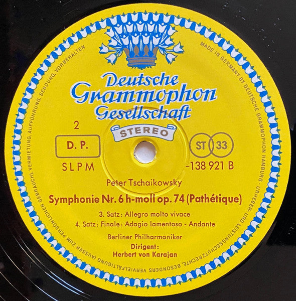 Pyotr Ilyich Tchaikovsky, Berliner Philharmoniker, Herbert von Karajan – Symphonie Nr.6 h-moll »Pathétique« LP vinyl record, image 4 of 4