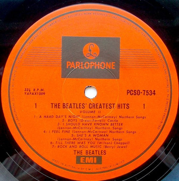 The Beatles – Greatest Hits Volume 2 LP vinyl record, image 3 of 4