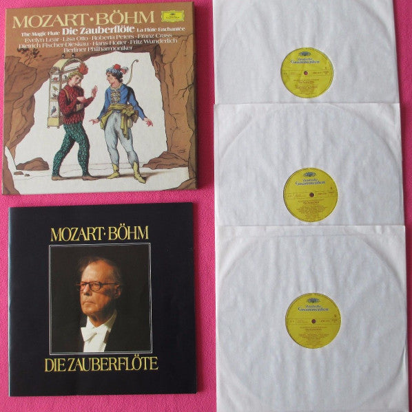 Wolfgang Amadeus Mozart, Evelyn Lear, Lisa Otto, Roberta Peters, Franz Crass, Dietrich Fischer-Dieskau, Hans Hotter, Fritz Wunderlich, Berliner Philharmoniker, Karl Böhm – Die Zauberflöte = The Magic Flute = La Flute Enchantée (3xLP) LP vinyl record, image 10 of 10