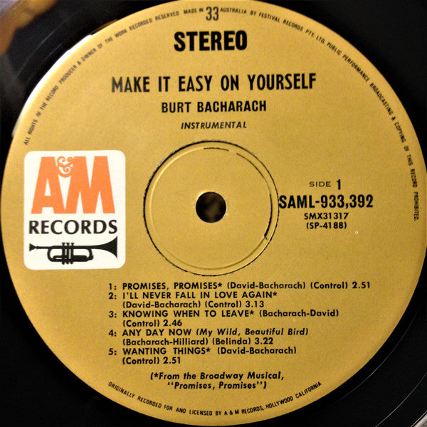Burt Bacharach – Make It Easy On Yourself LP vinyl record, image 4 of 5