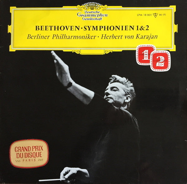 Ludwig van Beethoven, Herbert von Karajan, Berliner Philharmoniker – Symphonien 1 & 2 LP vinyl record, image 1 of 4