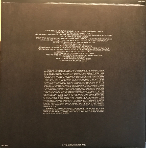 Talking Heads – More Songs About Buildings And Food LP vinyl record, image 5 of 5
