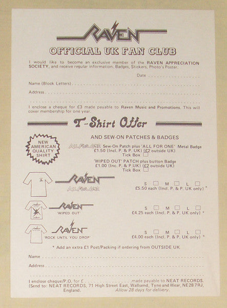 Raven – All For One LP vinyl record, image 7 of 7