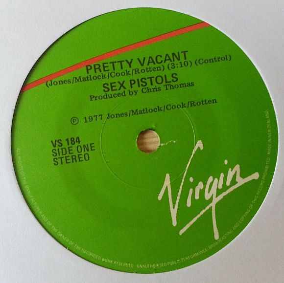 Sex Pistols – Pretty Vacant 7" vinyl record, image 2 of 3