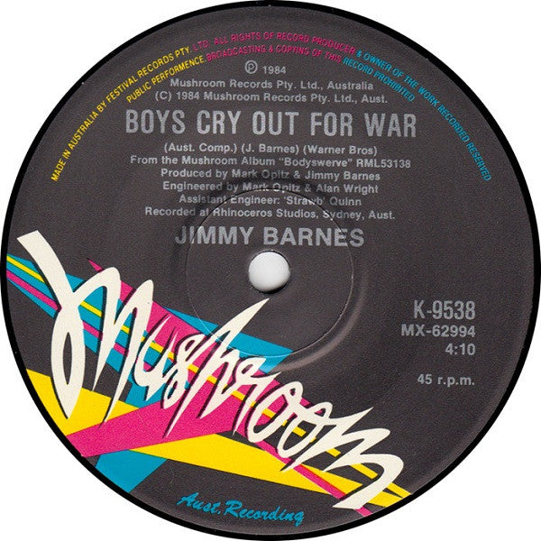 Jimmy Barnes – Promise Me You'll Call 7" vinyl record, image 2 of 4
