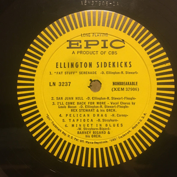 Johnny Hodges And His Orchestra, Rex Stewart And His Orchestra, Barney Bigard And His Orchestra, Cootie Williams & His Rug Cutters – Ellington Sidekicks LP vinyl record, image 3 of 4