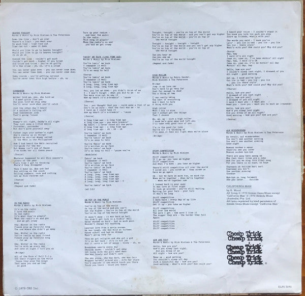Cheap Trick – Heaven Tonight LP vinyl record, image 6 of 7