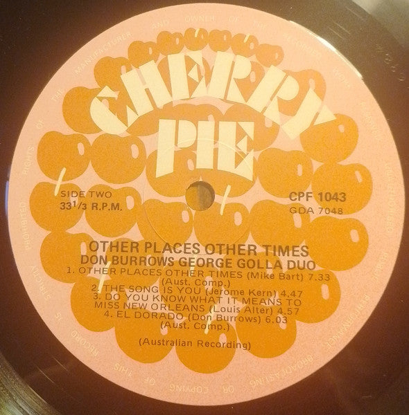 Don Burrows•George Golla Duo – Other Places Other Times LP vinyl record, image 4 of 4