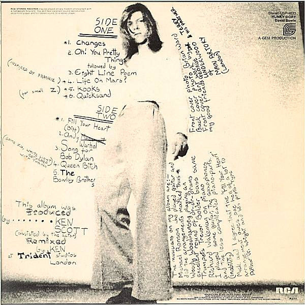 David Bowie – Hunky Dory LP vinyl record, image 2 of 4