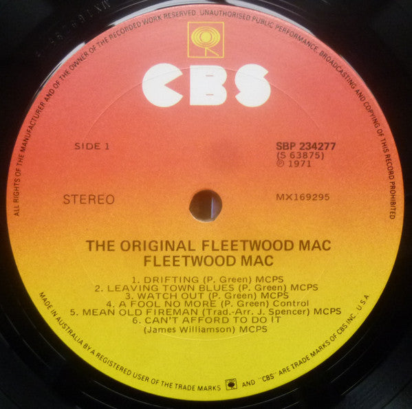 Fleetwood Mac – The Original Fleetwood Mac LP vinyl record, image 3 of 4