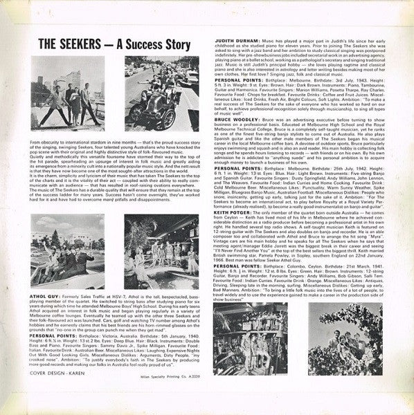 The Seekers – Introducing The Seekers Big Hits (2xLP) LP vinyl record, image 9 of 9