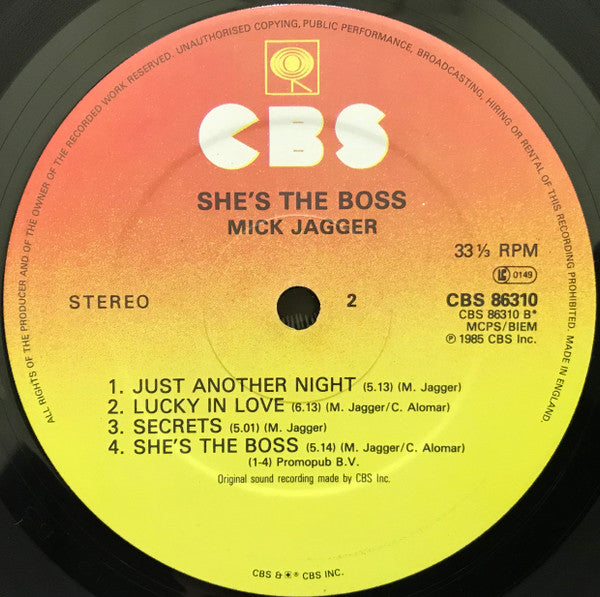 Mick Jagger – She's The Boss LP vinyl record, image 4 of 6