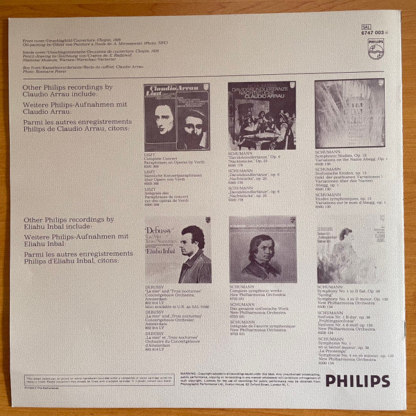Frédéric Chopin, Claudio Arrau, London Philharmonic Orchestra, Eliahu Inbal – Sämtliche Werke Für Klavier Und Orchester = The Complete Works For Piano And Orchestra = L'Oeuvre Integrale Pour Piano Et Orchestre (3xLP) LP vinyl record, image 6 of 8