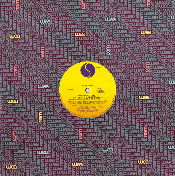 Madonna – Material Girl (Extended Dance Remix) 12" vinyl record, image 3 of 5
