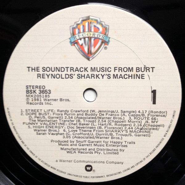 Various – The Soundtrack Music From Burt Reynold's Sharky's Machine LP vinyl record, image 6 of 7