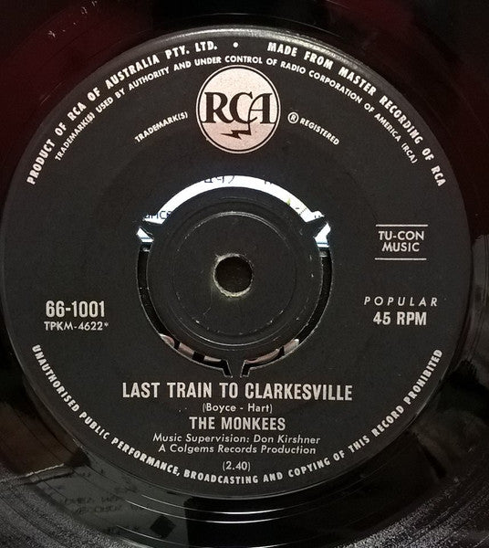 The Monkees – Last Train To Clarksville 7" vinyl record, image 1 of 4