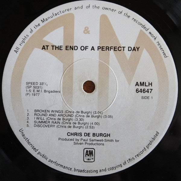 Chris de Burgh – At The End Of A Perfect Day LP vinyl record, image 6 of 7