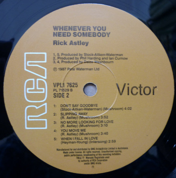 Rick Astley – Whenever You Need Somebody LP vinyl record, image 6 of 10