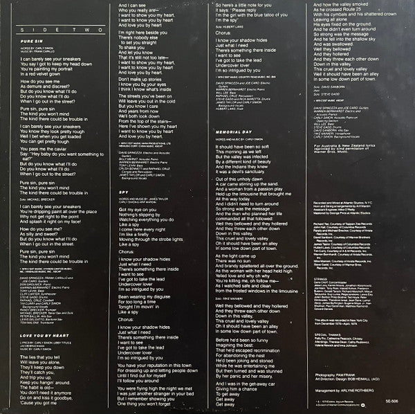 Carly Simon – Spy LP vinyl record, image 7 of 7