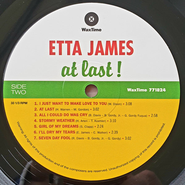Etta James – At Last! LP vinyl record, image 4 of 4