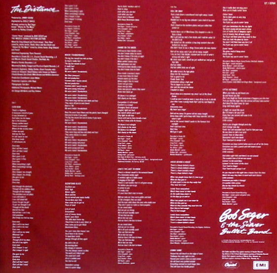 Bob Seger And The Silver Bullet Band – The Distance LP vinyl record, image 3 of 6