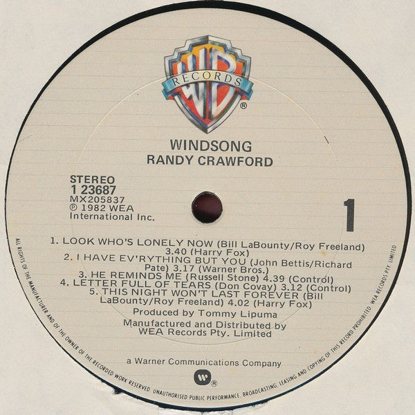 Randy Crawford – Windsong LP vinyl record, image 3 of 4