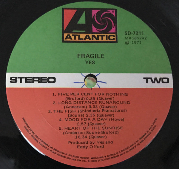 Yes – Fragile LP vinyl record, image 6 of 10