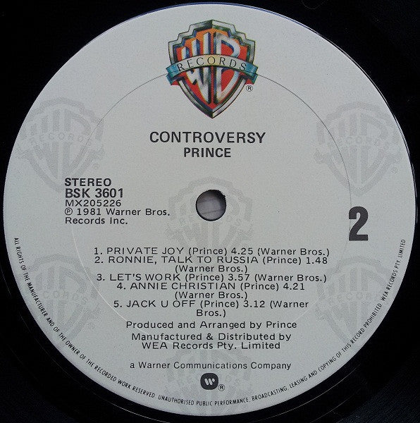 Prince – Controversy LP vinyl record, image 4 of 4